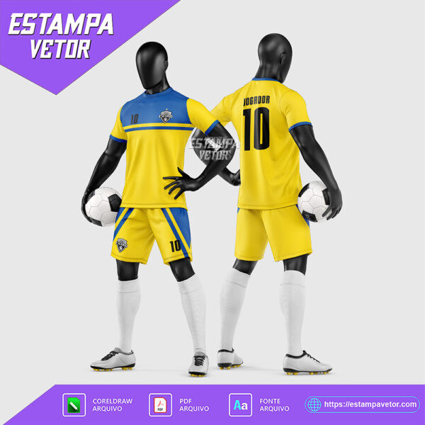 Arte Vetor Estampa Uniforme de Time de Futebol Amador 2026