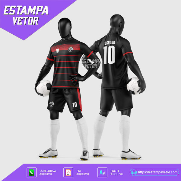 Arte Vetor Estampa Uniforme de Time de Futebol Amador 2026