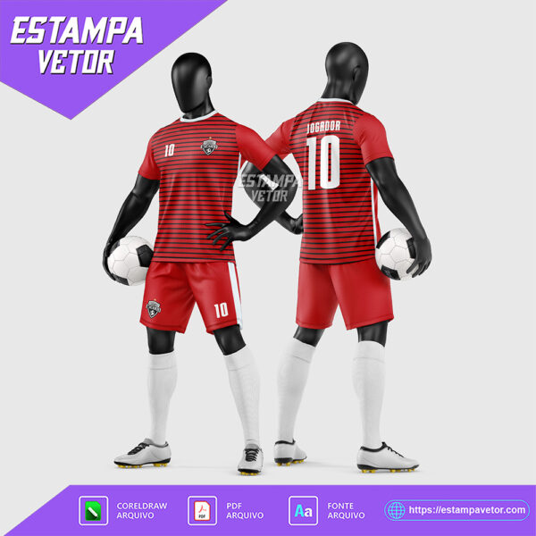 Arte Vetor Estampa Uniforme de Time de Futebol Amador 2026