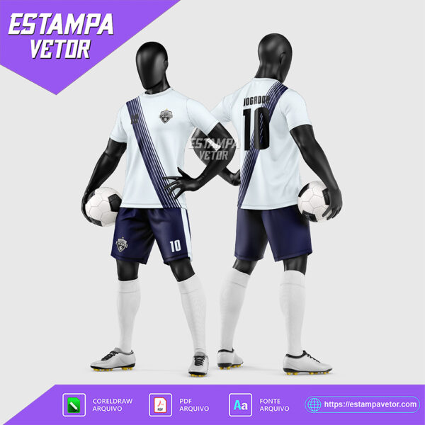 Arte Vetor Estampa Uniforme de Time de Futebol Amador 2026
