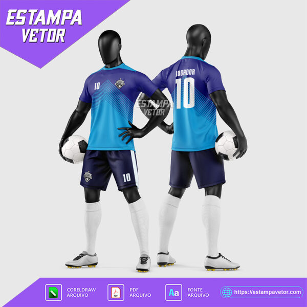 Arte Vetor Estampa Uniforme de Time de Futebol Amador 2026