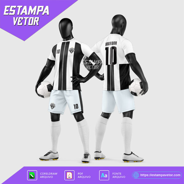 Arte Vetor Estampa Uniforme de Time de Futebol Amador 2026