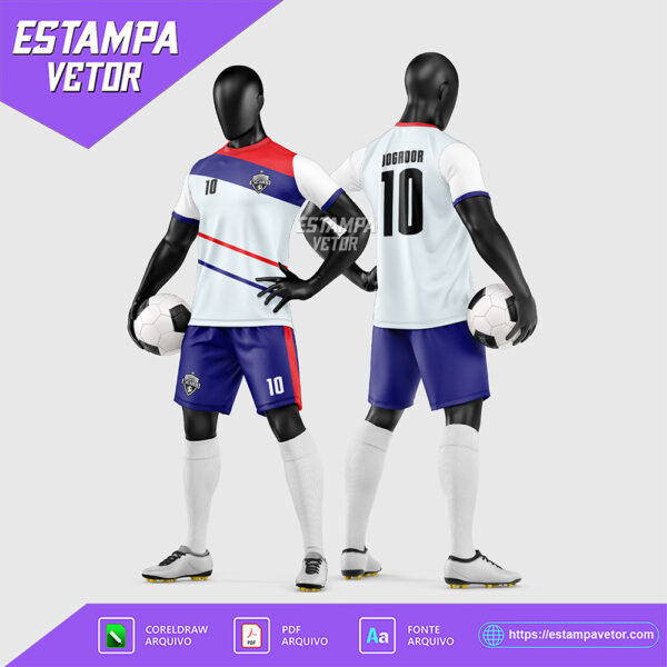 Arte Vetor Estampa Uniforme de Time de Futebol Amador 2026