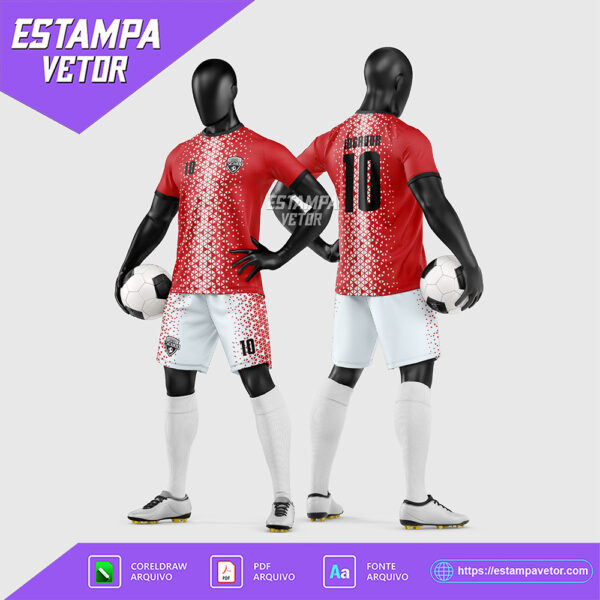 Arte Vetor Estampa Uniforme de Time de Futebol Amador 2026
