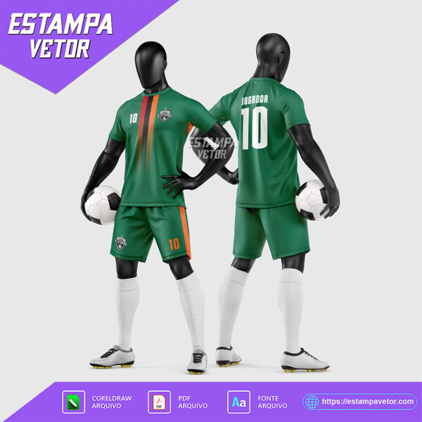 Arte Vetor Estampa Uniforme de Time de Futebol Amador 2026