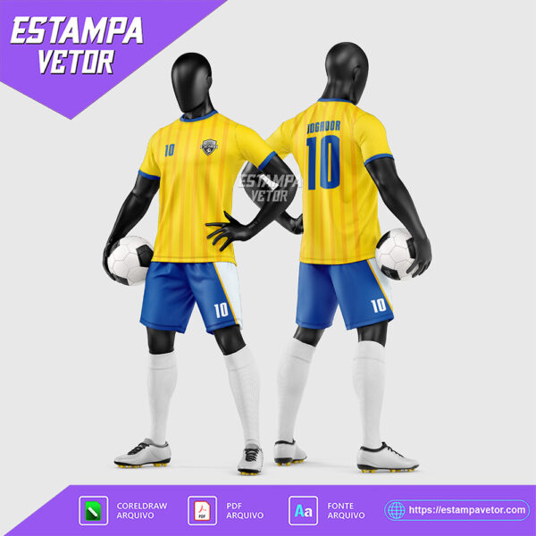 Arte Vetor Estampa Uniforme de Time de Futebol Amador 2026