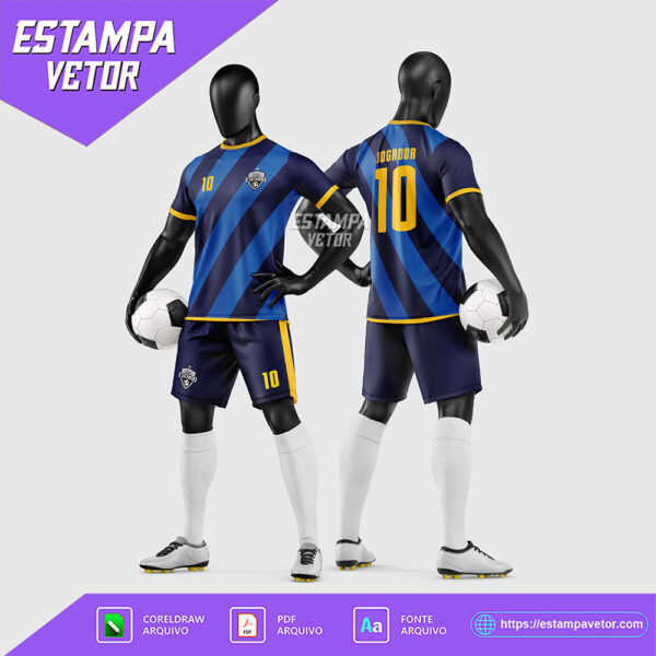 Arte Vetor Estampa Uniforme de Time de Futebol Amador 2026