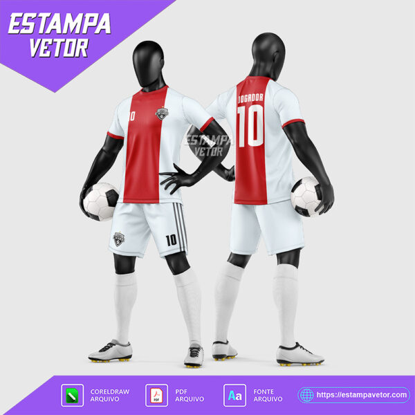 Arte Vetor Estampa Uniforme de Time de Futebol Amador 2026