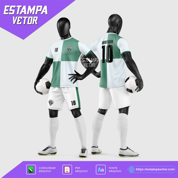 Arte Vetor Estampa Uniforme de Time de Futebol Amador 2026