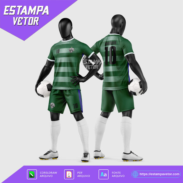 Arte Vetor Estampa Uniforme de Time de Futebol Amador 2026