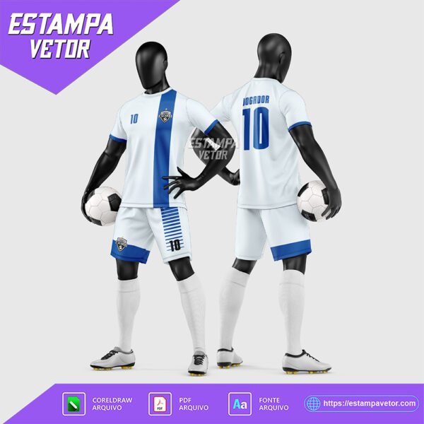 Arte Vetor Estampa Uniforme de Time de Futebol Amador 2026
