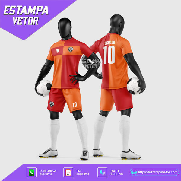 Arte Vetor Estampa Uniforme de Time de Futebol Amador 2026