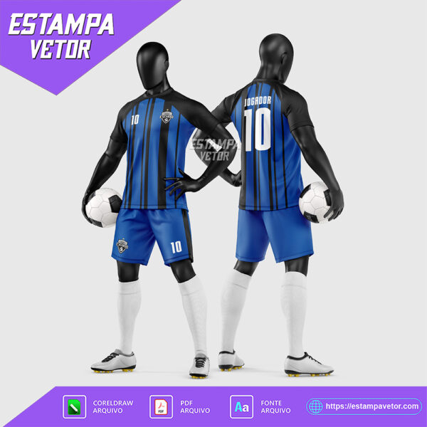 Arte Vetor Estampa Uniforme de Time de Futebol Amador 2026