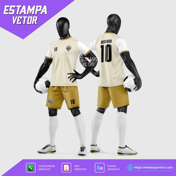 Arte Vetor Estampa Uniforme de Time de Futebol Amador 2026