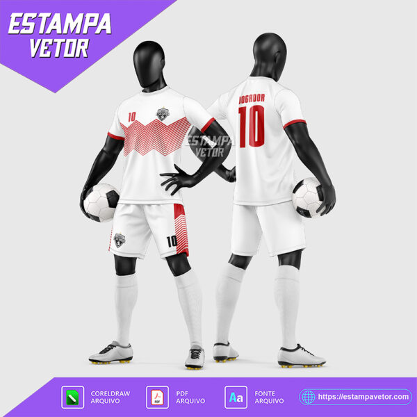Arte Vetor Estampa Uniforme de Time de Futebol Amador 2026
