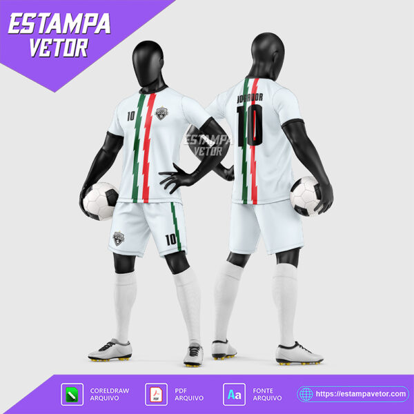 Arte Vetor Estampa Uniforme de Time de Futebol Amador 2026