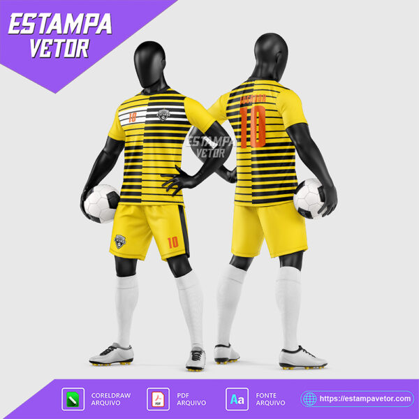 Arte Vetor Estampa Uniforme de Time de Futebol Amador 2026