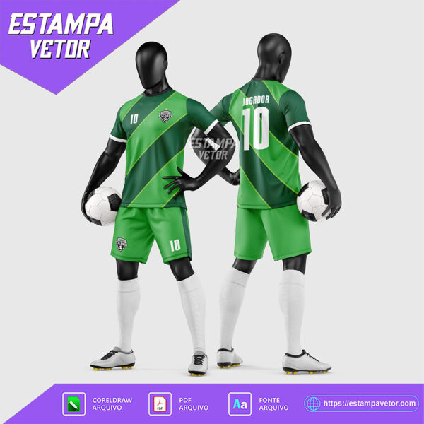 Arte Vetor Estampa Uniforme de Time de Futebol Amador 2026