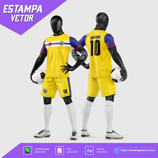 Arte Vetor Estampa Uniforme de Time de Futebol Amador 2026