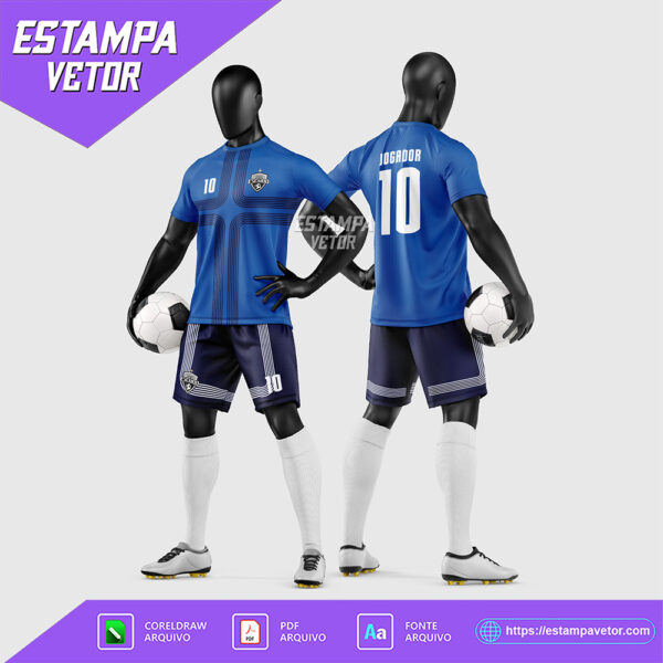 Arte Vetor Estampa Uniforme de Time de Futebol Amador 2026