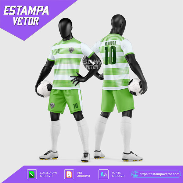 Arte Vetor Estampa Uniforme de Time de Futebol Amador 2026
