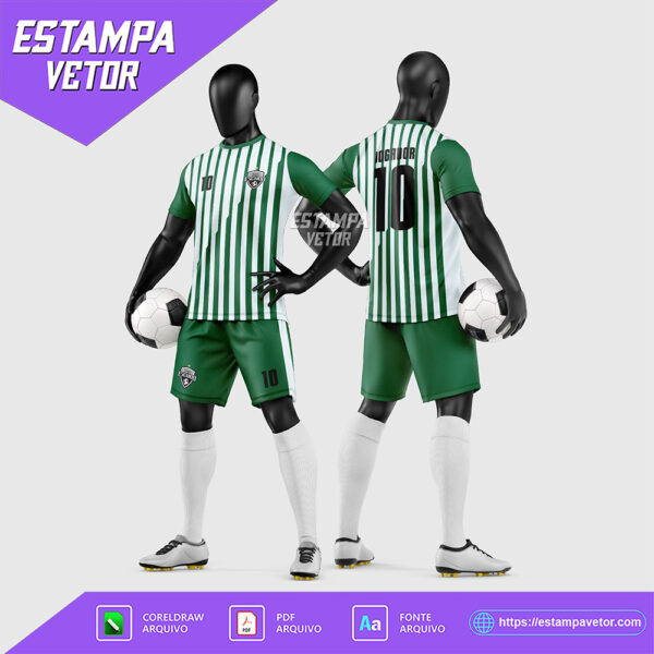 Arte Vetor Estampa Uniforme de Time de Futebol Amador 2026