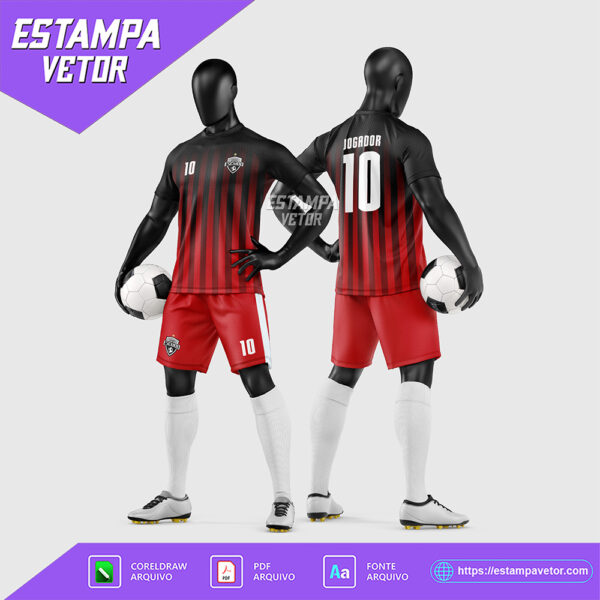 Arte Vetor Estampa Uniforme de Time de Futebol Amador 2026