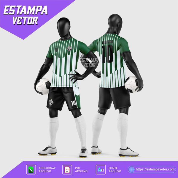 Arte Vetor Estampa Uniforme de Time de Futebol Amador 2026