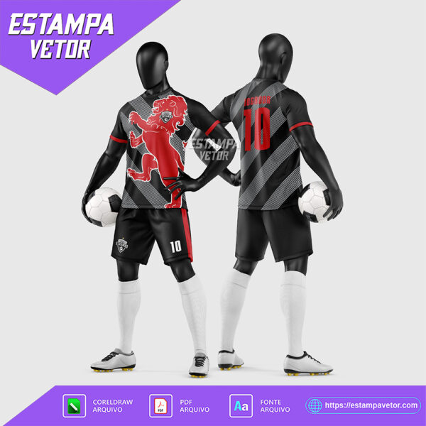 Arte Vetor Estampa Uniforme de Time de Futebol Amador 2026
