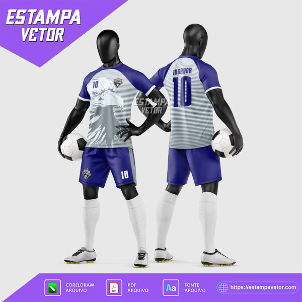 Arte Vetor Estampa Uniforme de Time de Futebol Amador 2026