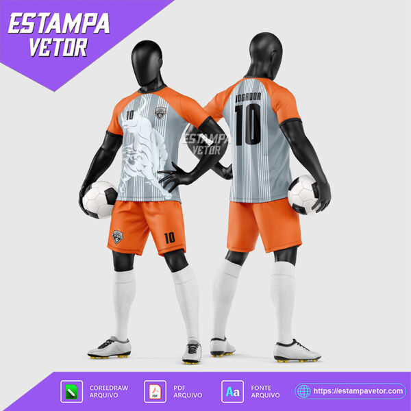 Arte Vetor Estampa Uniforme de Time de Futebol Amador 2026