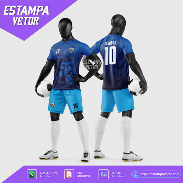 Arte Vetor Estampa Uniforme de Time de Futebol Amador 2026