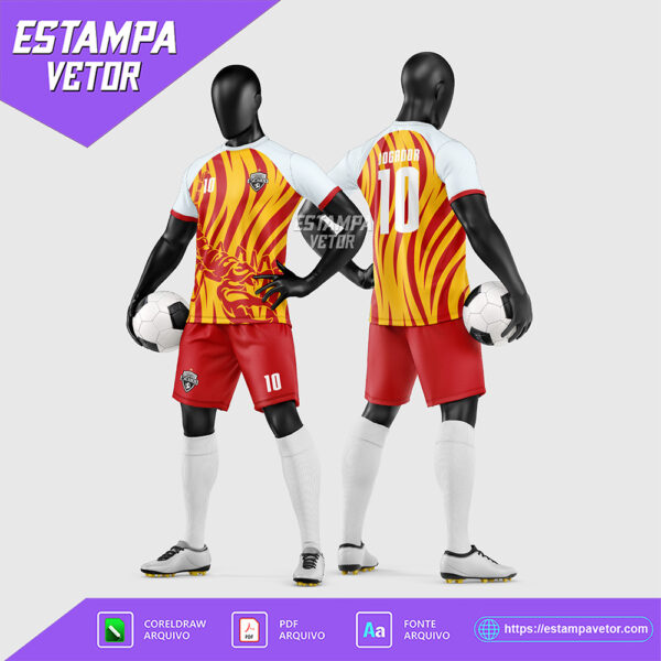Arte Vetor Estampa Uniforme de Time de Futebol Amador 2026