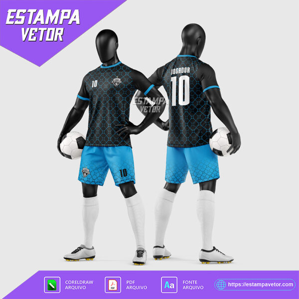 Arte Vetor Estampa Uniforme de Time de Futebol Amador 2026