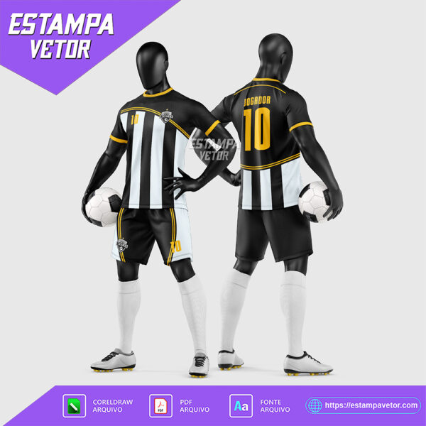 Arte Vetor Estampa Uniforme de Time de Futebol Amador 2026