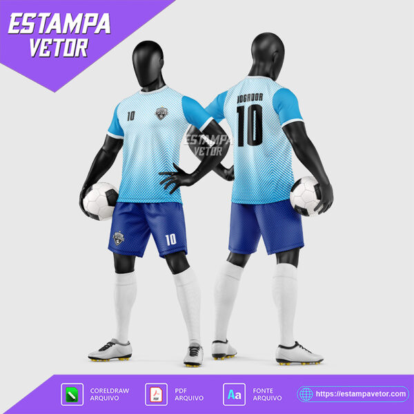 Arte Vetor Estampa Uniforme de Time de Futebol Amador 2026