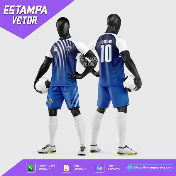 Arte Vetor Estampa Uniforme de Time de Futebol Amador 2026