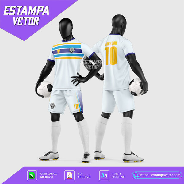Arte Vetor Estampa Uniforme de Time de Futebol Amador 2026