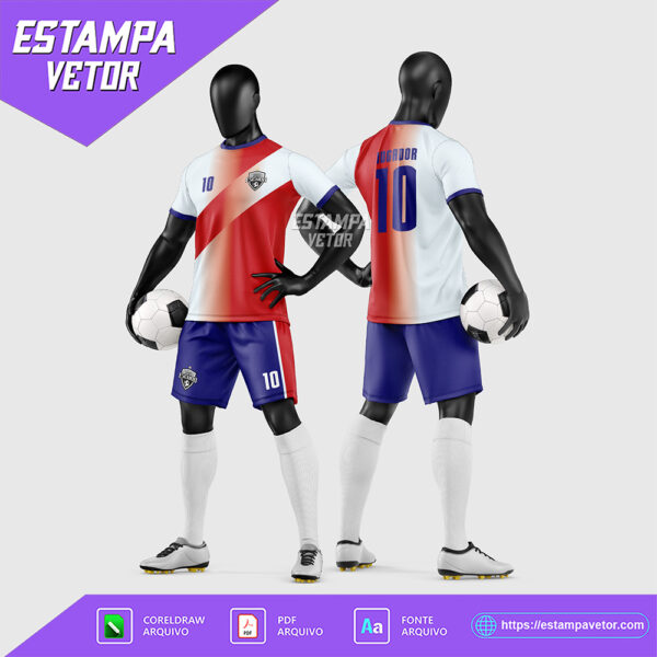 Arte Vetor Estampa Uniforme de Time de Futebol Amador 2026