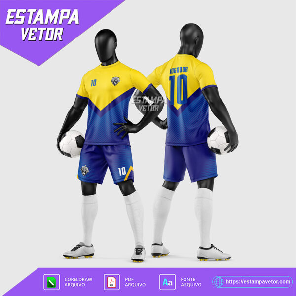 Arte Vetor Estampa Uniforme de Time de Futebol Amador 2026