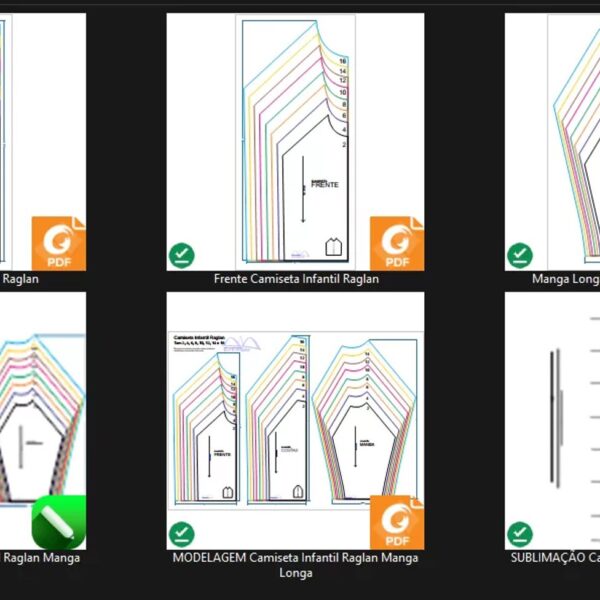 Molde de Costura Para Imprimir Camiseta Infantil - 17 - Camiseta Raglan Manga Longa (2 a 16 anos)
