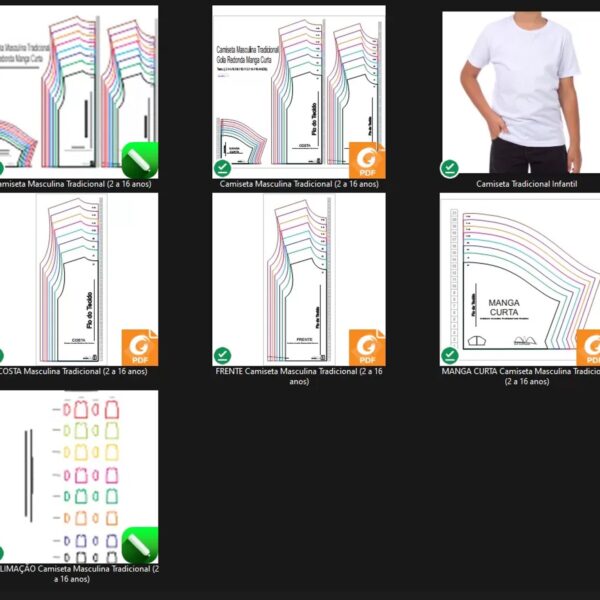 Molde de Costura Para Imprimir Camiseta Infantil - 18 - Camiseta Tradicional (2 a 16 anos)