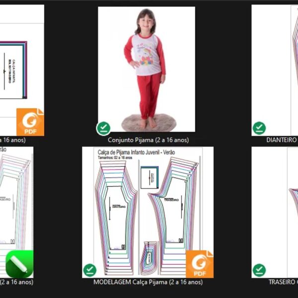 Molde de Costura Para Imprimir Camiseta Infantil - 40 - Calça de Pijama Infantil _Verão_ (2 a 16 anos)