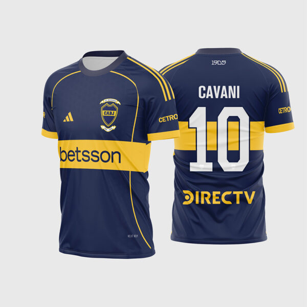 Arte Estampa Camisa Boca Juniors Titular 2025 2026 Azul Escuro 120 Anos para Sublimação