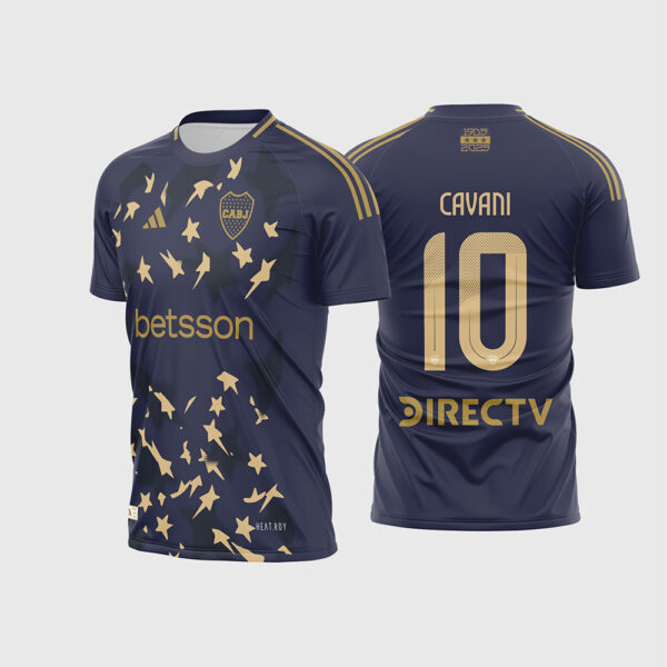 Arte Vetor Camisa Boca Juniors Third 2024 2025 Cinza Grafite Detalhes Azuis para Sublimação