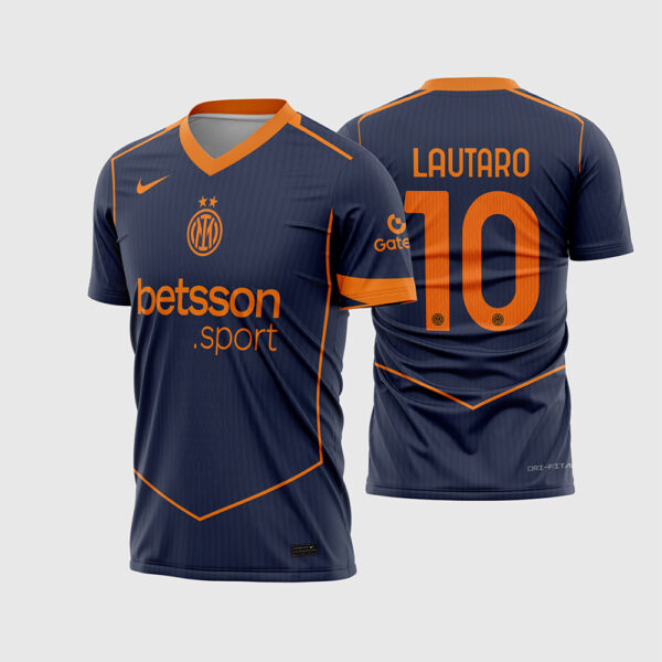 Arte Vetor Camisa Inter de Milão Terceira 2025 2026 Thunder Blue Laranja Total 90 Nike para Sublimação