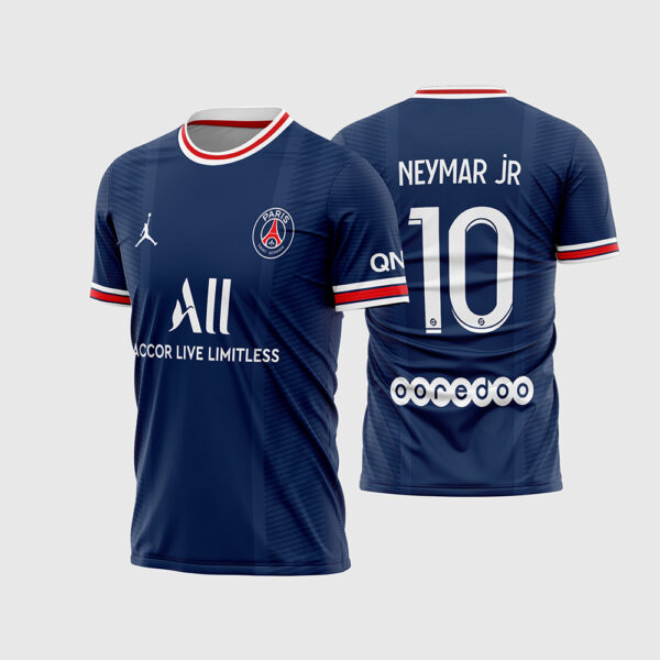 Arte Vetor Camisa Paris Saint Germain PSG Local Titular 2021 2022 Azul Marinho Jordan para Sublimação