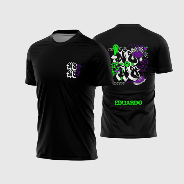 Arte Vetor Camisa Formandos Nono 9º Ano 2026 Grafite Streetwear Preta Verde Neon Roxo Tênis para Sublimação