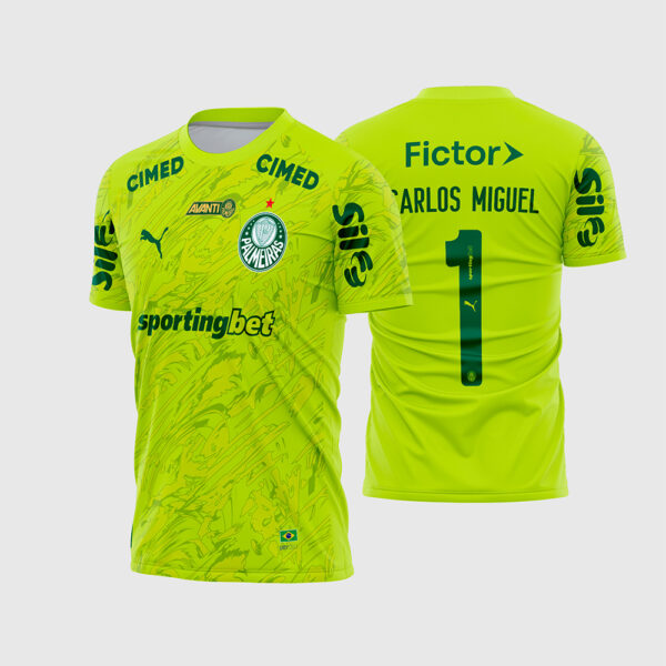 Arte Vetor Template Camisa Palmeiras Goleiro Titular 2026 Verde Limão Sportingbet Oficial para Sublimação