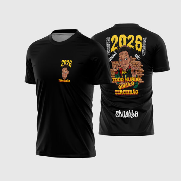 Arte Vetor Template Camisa Terceirao 2026 Todo Mundo Odeia o Chris Preta Humor Formandos Oficial para Sublimação CorelDRAW